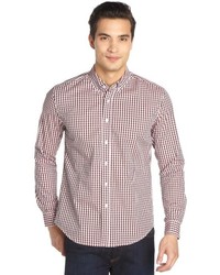 Standard Issue NYC Standard Issue By Hyden Yoo Red Gingham Cotton Long Sleeve Button Front Shirt