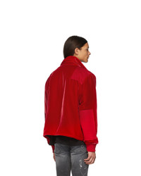 Amiri Red Velvet Commando Patch Jacket