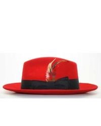 Ferrecci Red Black Fedora Hat