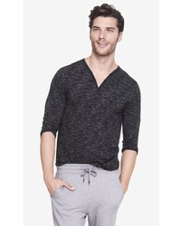 Express 34 Sleeve Space Dyed Henley Tee