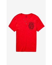 Express Loyalty Chest Graphic Henley Tee