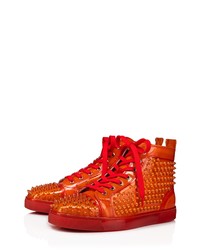 Christian Louboutin Louix Ray Spike Pvc High Top Sneaker In Sunrise At Nordstrom