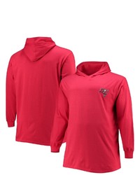 FANATICS Branded Red Tampa Bay Buccaneers Big Tall Long Sleeve Hoodie T Shirt