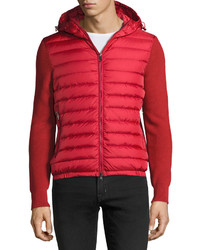 Moncler Hooded Puffer Front Zip Sweater