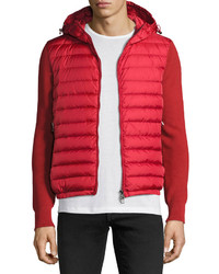 Moncler Hooded Puffer Front Zip Sweater