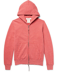 Remi Relief Loopback Nep Cotton And Silk Blend Jersey Zip Up Hoodie
