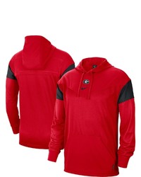 Nike Red Bulldogs Sideline Jersey Pullover Hoodie