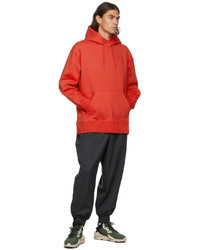 Y-3 Red Chest Logo Hoodie