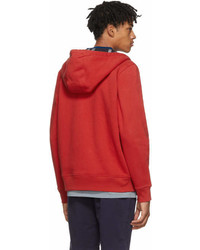 Burberry Red Fordson Core Zip Hoodie