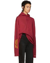 Vetements Red French Terry Hoodie