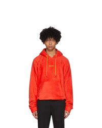 Pyer Moss Red Sherpa Cropped Hoodie