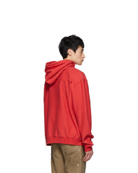 Heron Preston Red Style Basic Hoodie