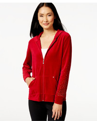 Style&co. Style Co Petite Embellished Velour Hoodie Only At Macys