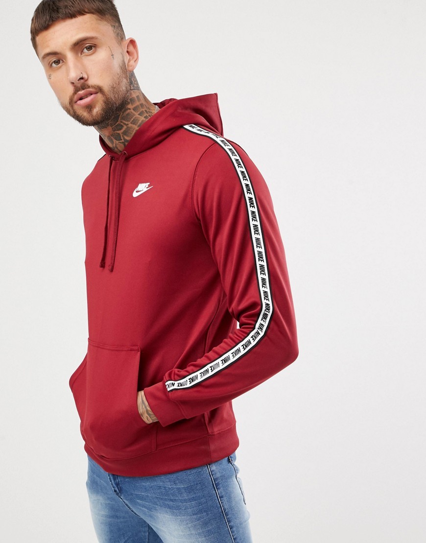 Nike Taping Pullover Hoodie In Red 