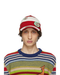 Gucci Red And Off White Gg Cap