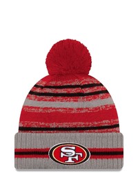 New Era Gray San Francisco 49ers 2021 Nfl Sideline Sport Pom Cuffed Knit Hat At Nordstrom