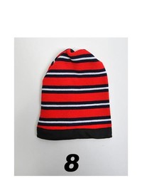 Selini Red And Black Striped 2 In 1 Head And Neck Warmer Ls1010