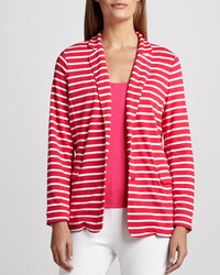 Red Horizontal Striped Blazer