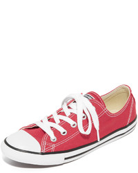 Red Horizontal Striped Canvas Sneakers