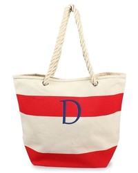 Red Horizontal Striped Canvas Tote Bag