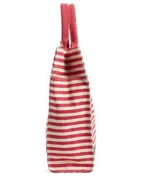 Barbour Coast Striped Canvas Tote Red