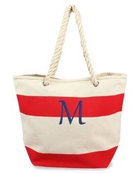 Cathy's Concepts Monogram Stripe Canvas Tote