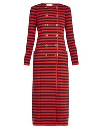 Sonia Rykiel Double Breasted Striped Knit Cardigan Coat