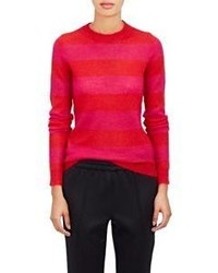 Red Horizontal Striped Crew-neck Sweater