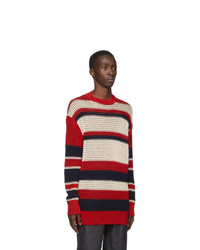 Jil Sanderand Red Knitted Crewneck Sweater
