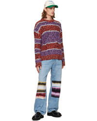 Andersson Bell Red Purple Striped Sweater