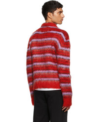 Marni Red Striped Mohair Sweater
