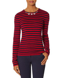 The Limited Embellished Stripe Sweater