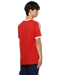 adidas Originals Red Adicolor Classics 3 Stripes T Shirt
