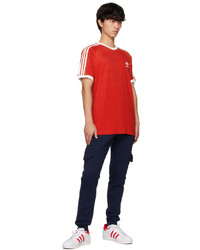adidas Originals Red Adicolor Classics 3 Stripes T Shirt