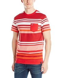Southpole Stripe Crew Neck T Shirt With Irregular Color Graduating Stripes