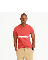 J.Crew Textured Cotton T Shirt In Red Stripe