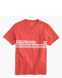J.Crew Textured Cotton T Shirt In Red Stripe