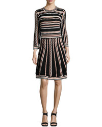 Kate Spade New York Long Sleeve Striped Fit And Flare Dress