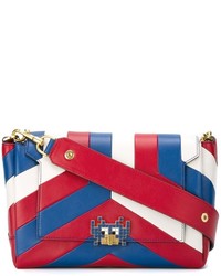 Red Horizontal Striped Leather Bag