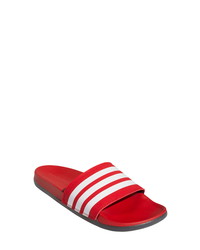 Red Horizontal Striped Leather Sandals