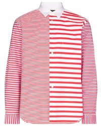 Red Horizontal Striped Long Sleeve Shirt