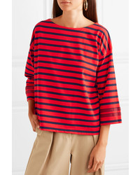 J.Crew Med Striped Cotton Jersey Top