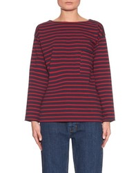 MiH Jeans Mih Jeans Slouch Striped Long Sleeved T Shirt