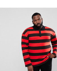 Sixth June Black Rugby Polo Shirt With Red Stripes To Asos