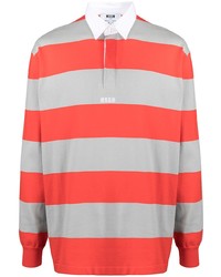 MSGM Long Sleeve Stripe Polo Shirt