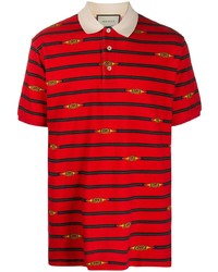 Gucci Horsebit Striped Polo Shirt