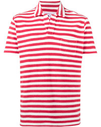 Orlebar Brown Red Terry Stripe Polo Shirt