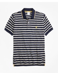 Brooks Brothers Slim Fit Multi Texture Stripe Polo Shirt