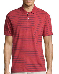 St Johns Bay St Johns Bay Short Sleeve Striped Jersey Pocket Polo Shirt