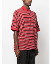 Undercover Striped Piqu Cotton Polo Shirt